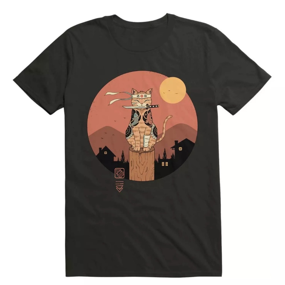 Threadless | Catana Black Short Sleeve Graphic Tee Sz Med